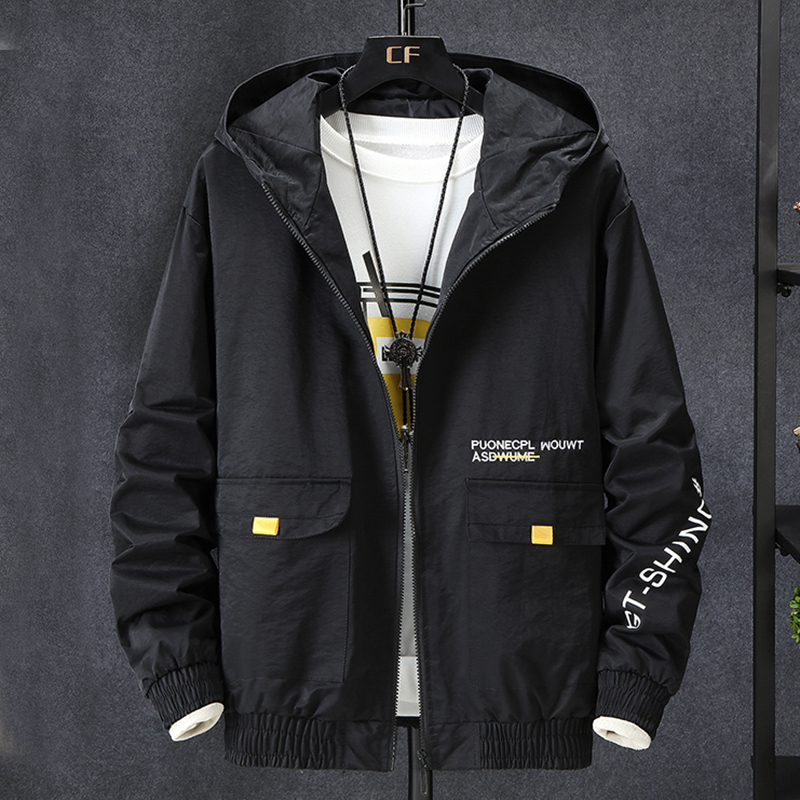 2020 fashion jacket SpringAutumn men's new hooded with letter Windbreaker fashion men's outerwear T200502