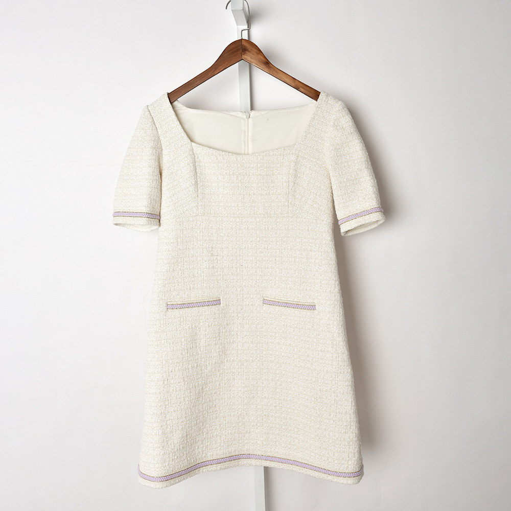 2021 Spring Short Sleeve Square Neck Ivory Pure Color Panelled Short Dress Women Fashion Dresses J23163005, White
2021 Spring Short Sleeve Square Neck Ivory Pure Color Panelled Short Dress Women Fashion Dresses J23163005, White