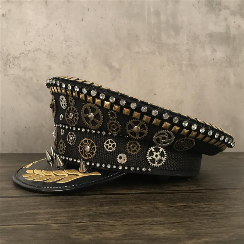 Steampunk Hat Germany Officer Visor Cap Gears Spikes Steampunk Hat Army Punk Cap Cosplay Size S M L XXL, Gold yj
Steampunk Hat Germany Officer Visor Cap Gears Spikes Steampunk Hat Army Punk Cap Cosplay Size S M L XXL, Gold yj