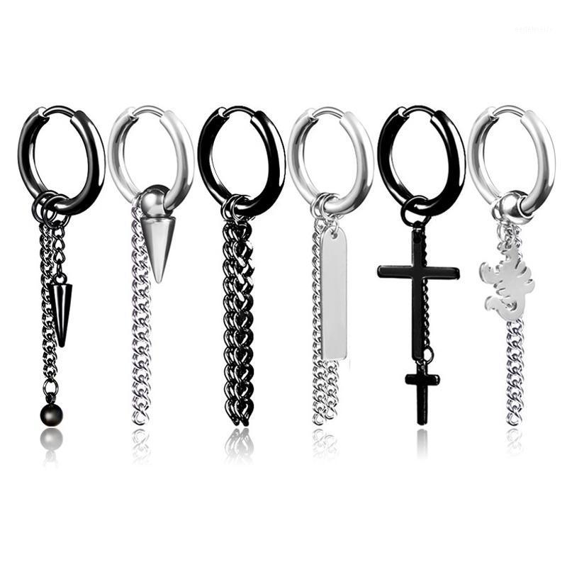 Hoop & Huggie 1PC Cross Skeleton Star Stainless Steel Earrings Punk Black Metal Color Tassels Chain Pendant Jewelry E3201
Hoop & Huggie 1PC Cross Skeleton Star Stainless Steel Earrings Punk Black Metal Color Tassels Chain Pendant Jewelry E3201