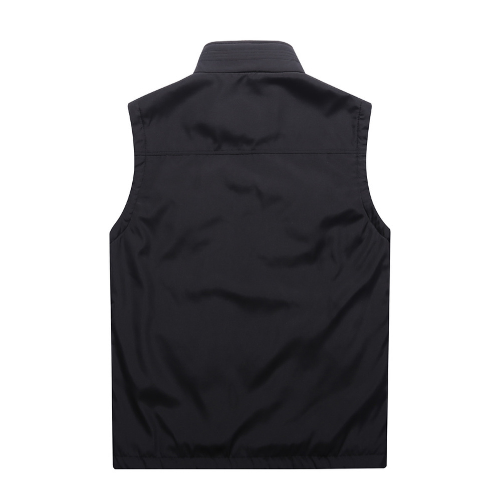 Men's Winter Vest Thicken Fleece Multi Pocket Waistcoat Casual Warm Mandarin Collar Photographer Sleeveless Jacket Plus Size 5XL 201120
