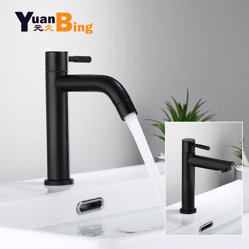 304 Stainless Steel Bathroom Faucet Black Basin Faucet Single Cold Water Sink Handle Deck Mounted
304 Stainless Steel Bathroom Faucet Black Basin Faucet Single Cold Water Sink Handle Deck Mounted