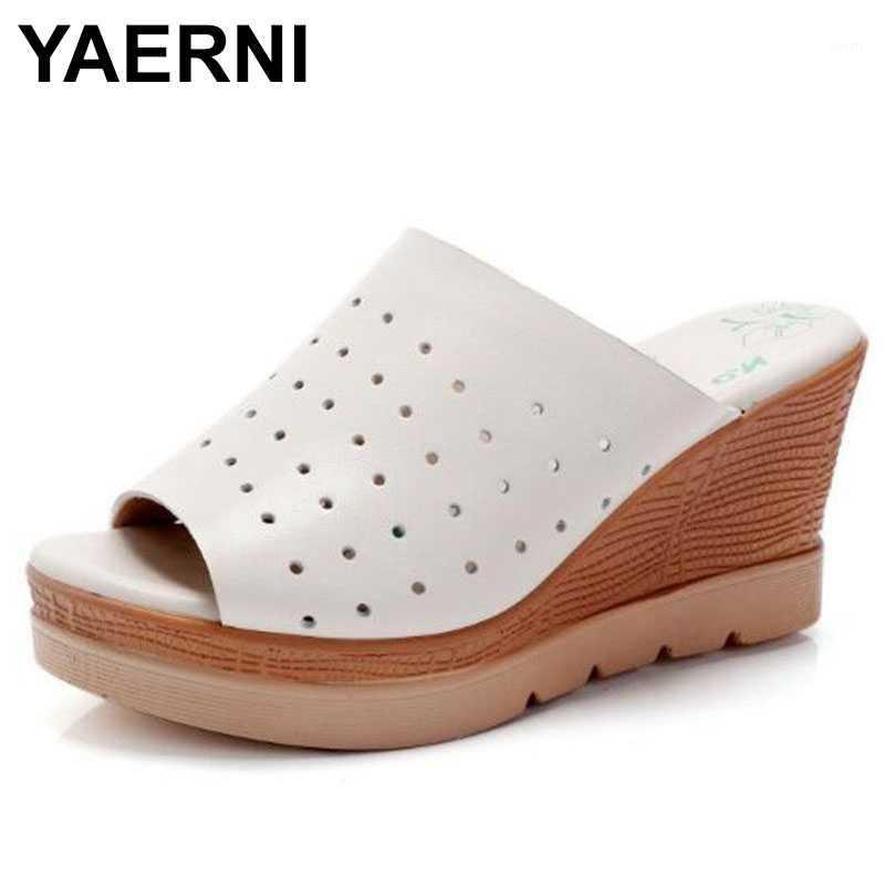YAERNI 2020 high quality cowhide wedge sandals high heels casual wild summer leather sandals women slippers summer shoes 32-431, Beige 01
YAERNI 2020 high quality cowhide wedge sandals high heels casual wild summer leather sandals women slippers summer shoes 32-431, Beige 01