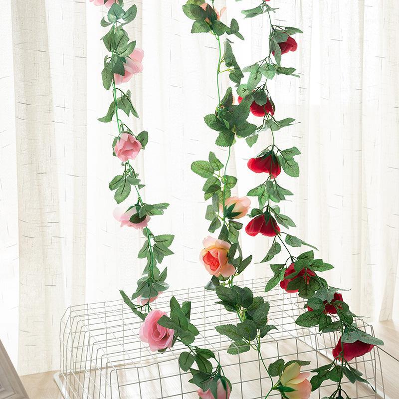 220cm Fake Vines 16Pcs Silk Rose Head Wall Hanging Artificial Flowers Vine White/Red Rattan Ivy With Green Leaves1, Pink
220cm Fake Vines 16Pcs Silk Rose Head Wall Hanging Artificial Flowers Vine White/Red Rattan Ivy With Green Leaves1, Pink
