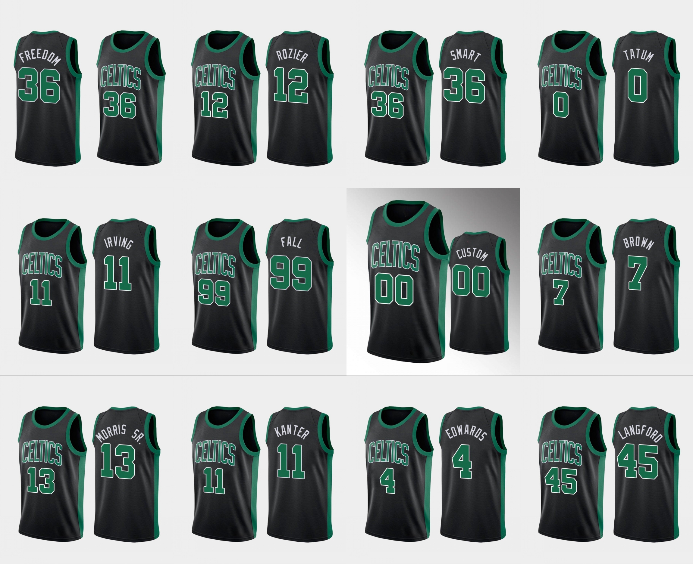 Boston Celtics Men Tacko Fall Jayson Tatum Jaylen Brown Enes Kanter Terry Rozier Black Custom Statement Jersey
Boston Celtics Men Tacko Fall Jayson Tatum Jaylen Brown Enes Kanter Terry Rozier Black Custom Statement Jersey