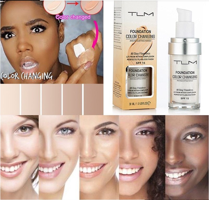 Factory Price TLM Flawless Color Changing Liquid Foundation 30ml Long-wear Makeup Change To Your Skin Tone By Blending, Mixed color
Factory Price TLM Flawless Color Changing Liquid Foundation 30ml Long-wear Makeup Change To Your Skin Tone By Blending, Mixed color