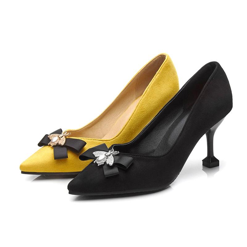 Lady's Retro Plus Size EU34-48 Suede Flower Rhinestones Pointy Toe 2.55" Thin High Heels Shoes Women Pumps Evening Dancing Party, Black
Lady's Retro Plus Size EU34-48 Suede Flower Rhinestones Pointy Toe 2.55" Thin High Heels Shoes Women Pumps Evening Dancing Party, Black