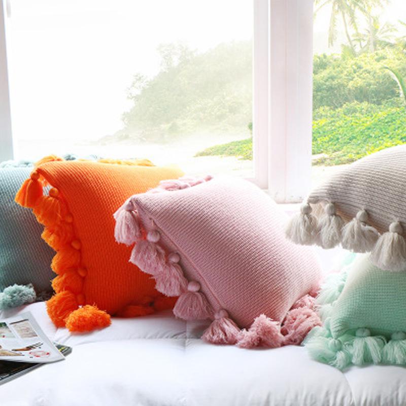 Knit Cushion Cover Comfortable Breathable Pillowcase Solid Color Pillow Cover for Sofa Bed Nursery Living Room Decor 45*45cm, B orange
Knit Cushion Cover Comfortable Breathable Pillowcase Solid Color Pillow Cover for Sofa Bed Nursery Living Room Decor 45*45cm, B orange