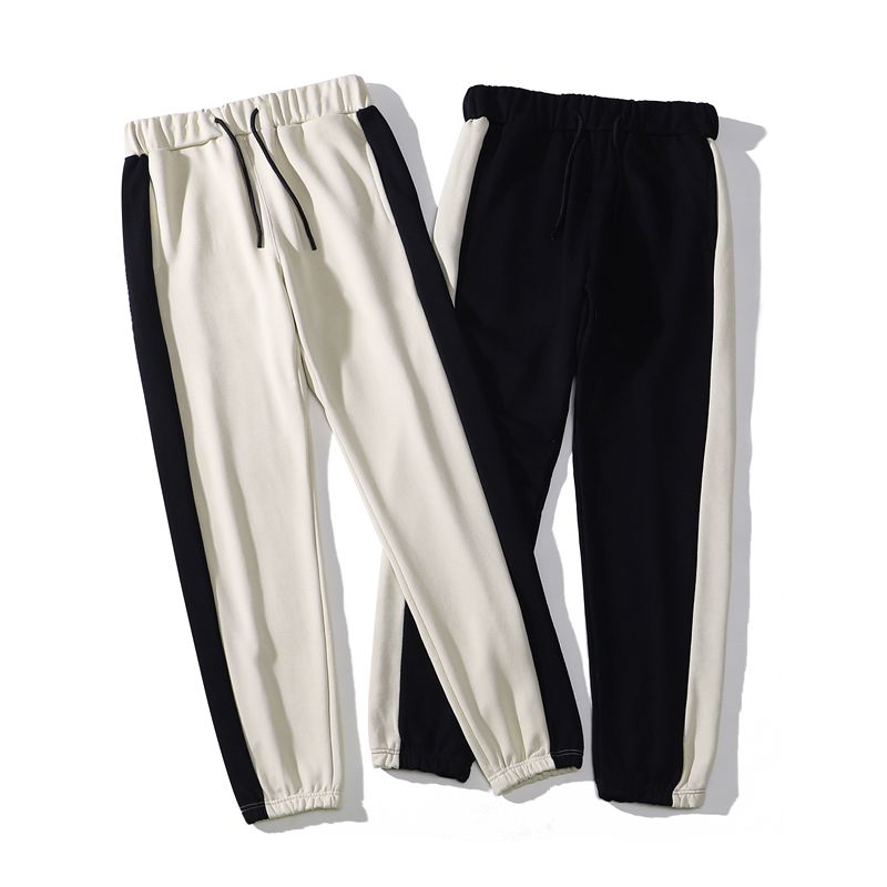 2020 European and American new double-line California limited trousers beauty tide high street side striped pants, Black 
2020 European and American new double-line California limited trousers beauty tide high street side striped pants, Black