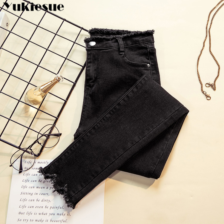 Jeans woman Female Denim Pants Black Womens Jeans Donna Stretch Bottoms Feminino Skinny Pants For Women Trousers plus size 201030