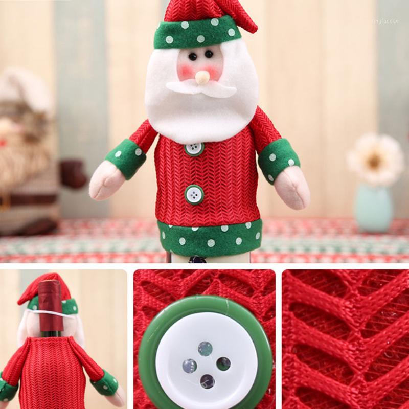 Christmas Wine Bottle Cover Snowman Style Home Party Dinner Table Bag Decoration1