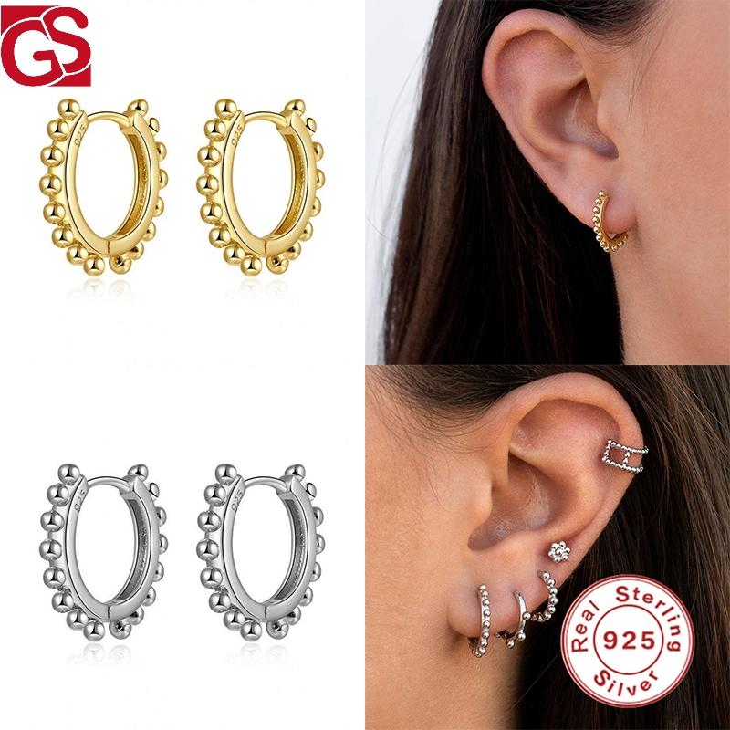 GS 925 Sterling Silver Brincos Round Beads Hoop Earring For Women All-match Fashion Earrings For Girls Fine Jewelry Accessories
GS 925 Sterling Silver Brincos Round Beads Hoop Earring For Women All-match Fashion Earrings For Girls Fine Jewelry Accessories