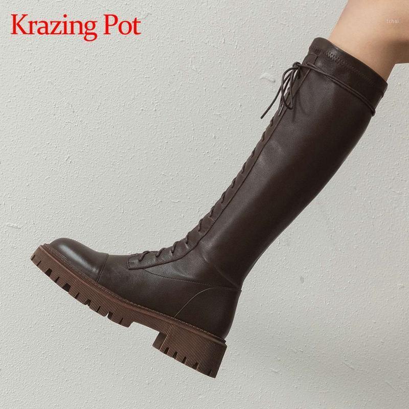 Krazing pot genuine leather round toe high heel riding boots cross-tied vintage gladiator young lady casual knee-high boots L9f11, Black
Krazing pot genuine leather round toe high heel riding boots cross-tied vintage gladiator young lady casual knee-high boots L9f11, Black