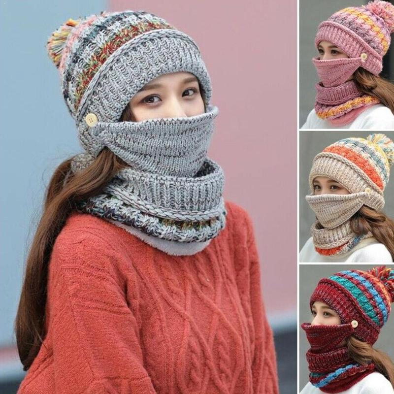 3pcs/set Winter Cap Woman Pompon Knitted Hat Neck Mask Plush Warm Mask Pom Winter Scarves Beanies Cap Neckwarmer Pom Wo M4V4
3pcs/set Winter Cap Woman Pompon Knitted Hat Neck Mask Plush Warm Mask Pom Winter Scarves Beanies Cap Neckwarmer Pom Wo M4V4