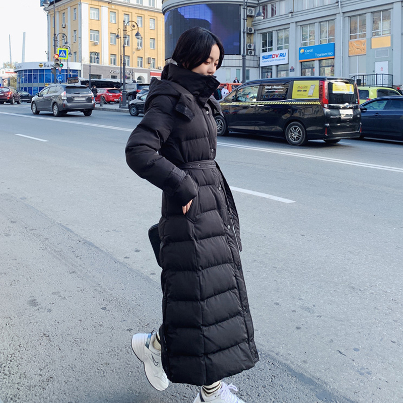 women's X-long thick parka winter solid jackets 2020 with sashes epaulet hooded plus size warm coat female outwear giacca donna LJ201127