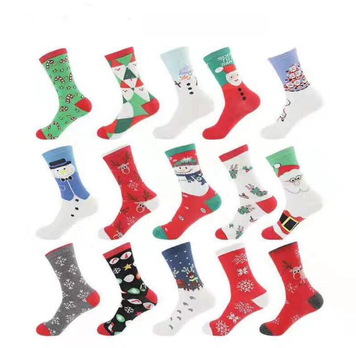 Cute Cartoon Elk Deer Christmas Socks Red Xmas Sock Knee High Socks Christmas Stockings Winter Girls Women Socks Cotton Christmas Gifts