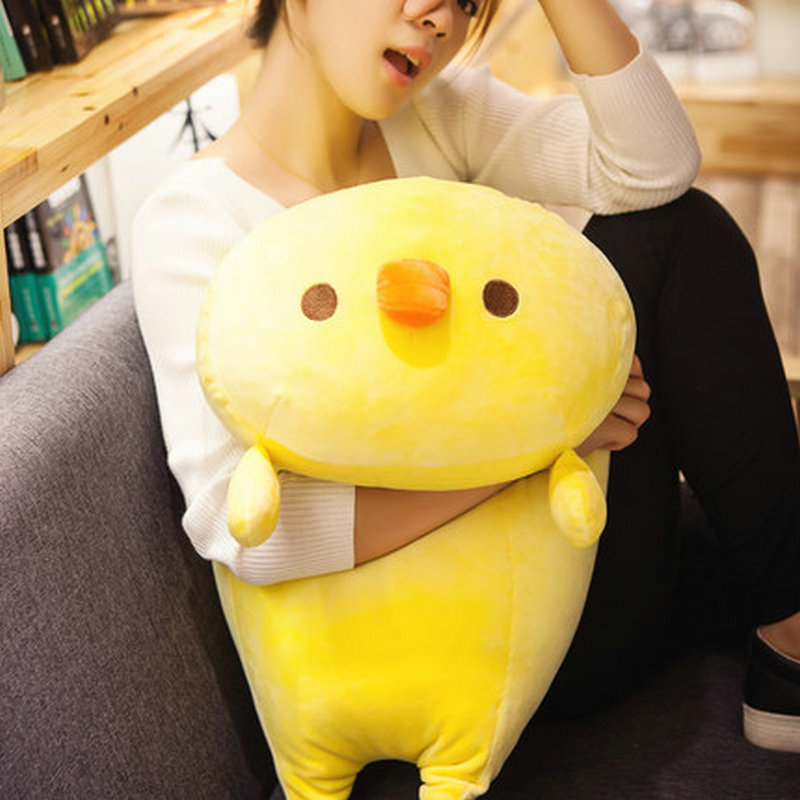 Cute chick Pillow Chicken Cushion Psh Toys holding sleeping Doll Birthday Gift For girl Children Y200111