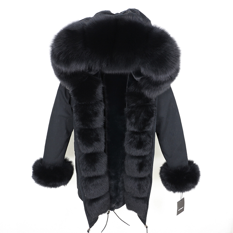OFTBUY 2019 fashion winter jacket women real fur coat natural real fox fur collar loose long parkas big fur outerwear Detachable T200319