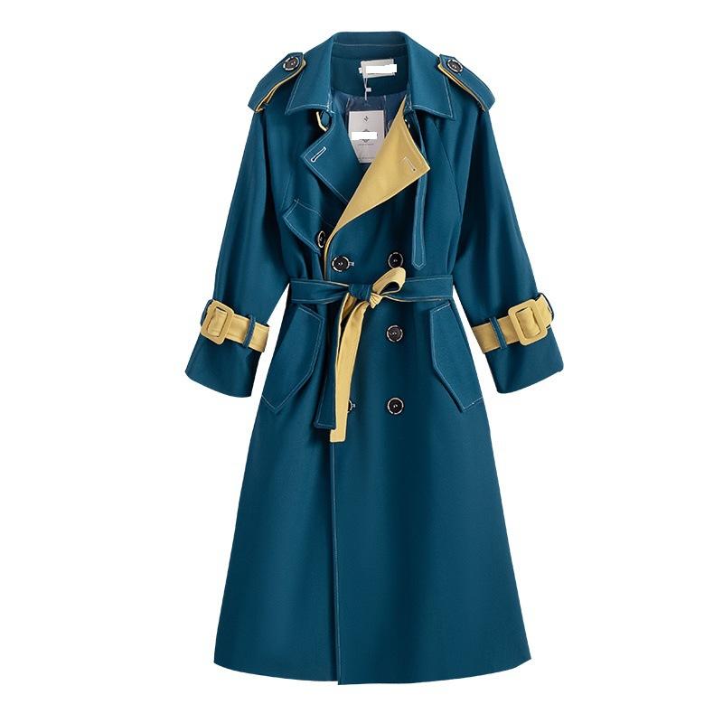 Autumn and winter new style small waist waist temperament popular knee-length blue windbreaker women' mid-length British style, Peacock blue
Autumn and winter new style small waist waist temperament popular knee-length blue windbreaker women' mid-length British style, Peacock blue