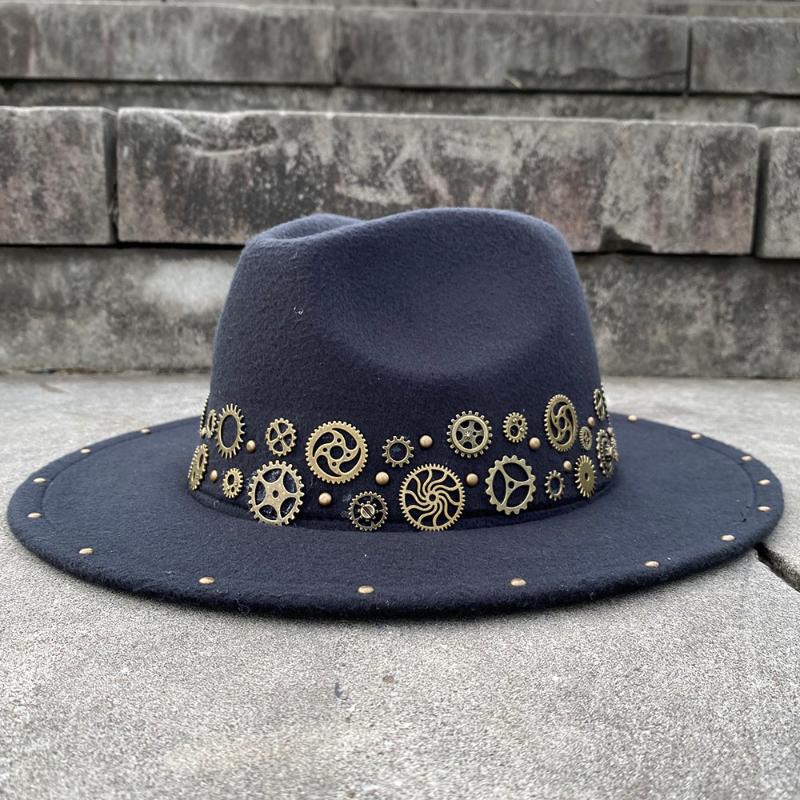 Steampunk Wool Women Men's Punk Fedora Hat Acrylic Gems Wide Brim Jazz Cap Vintage Panama Sun Top Hat, Black
Steampunk Wool Women Men's Punk Fedora Hat Acrylic Gems Wide Brim Jazz Cap Vintage Panama Sun Top Hat, Black