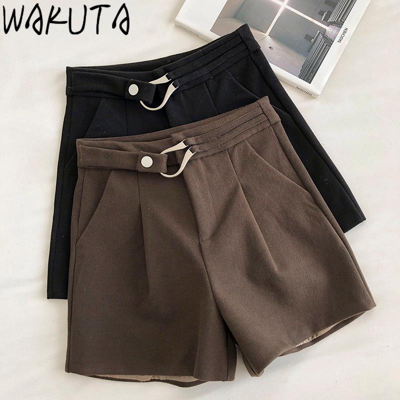 WAKUTA High Waist Wide Leg Shorts Women 2020 New Autumn Winter High Street Khaki Black Outerwear Chic Shorts with Belt Plus Size
WAKUTA High Waist Wide Leg Shorts Women 2020 New Autumn Winter High Street Khaki Black Outerwear Chic Shorts with Belt Plus Size