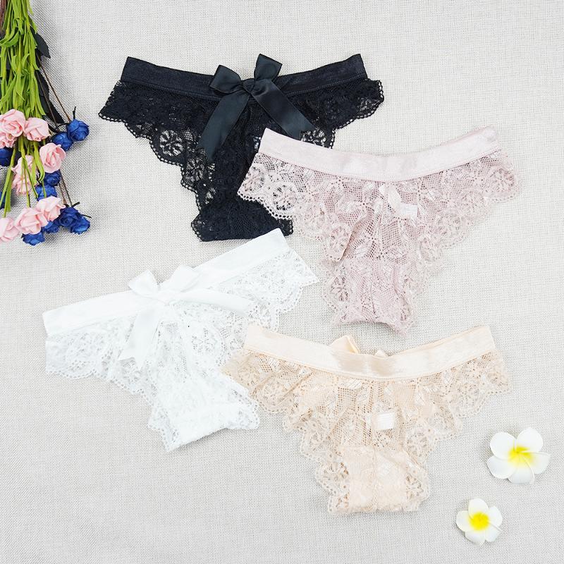 Lace Tangas and G-strings Sexy Women' Thong Panties Transparent Seamless Hollow Intimate Underpants Bow T-Panty Girls Underwear, Beige
Lace Tangas and G-strings Sexy Women' Thong Panties Transparent Seamless Hollow Intimate Underpants Bow T-Panty Girls Underwear, Beige