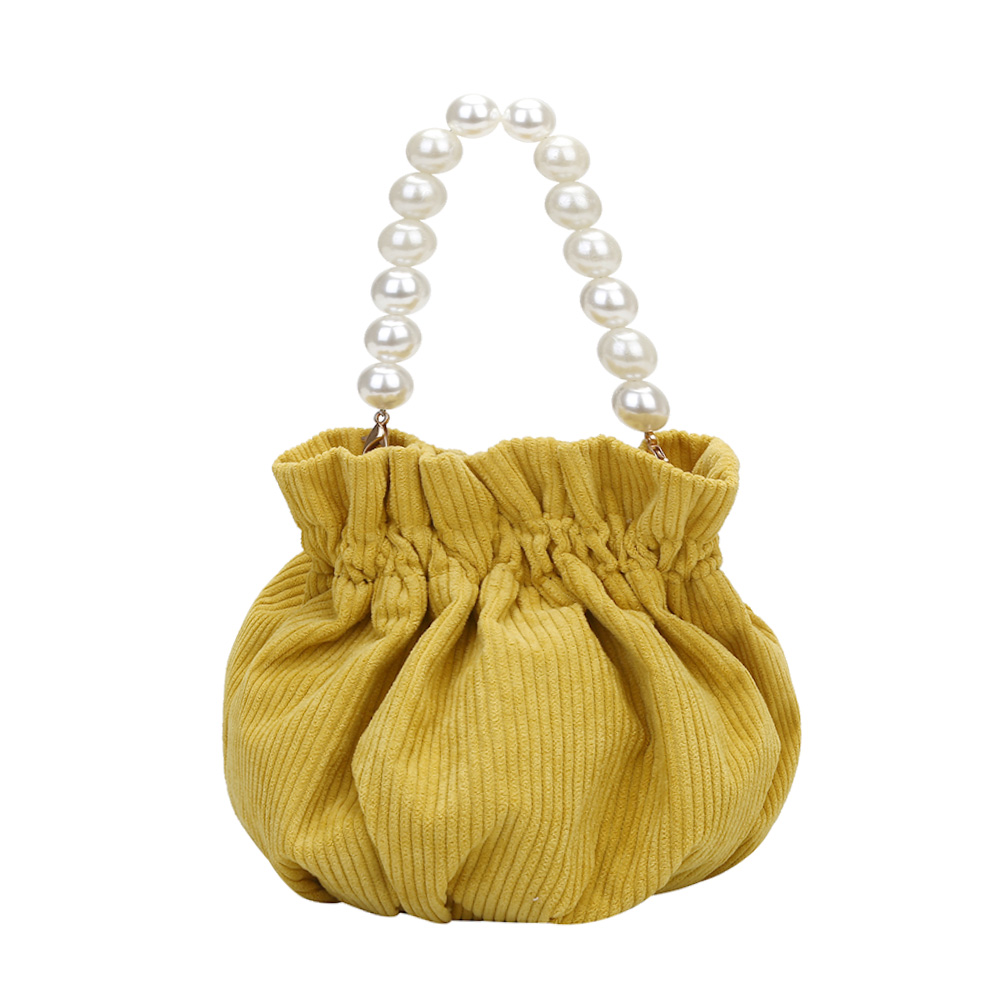 HBP Women Pearl Bucket Bag Portable Handle Girls Corduroy Shoulder Messenger Handbag Popular Simple Female Daily Bag YELLOW, Black
HBP Women Pearl Bucket Bag Portable Handle Girls Corduroy Shoulder Messenger Handbag Popular Simple Female Daily Bag YELLOW, Black
