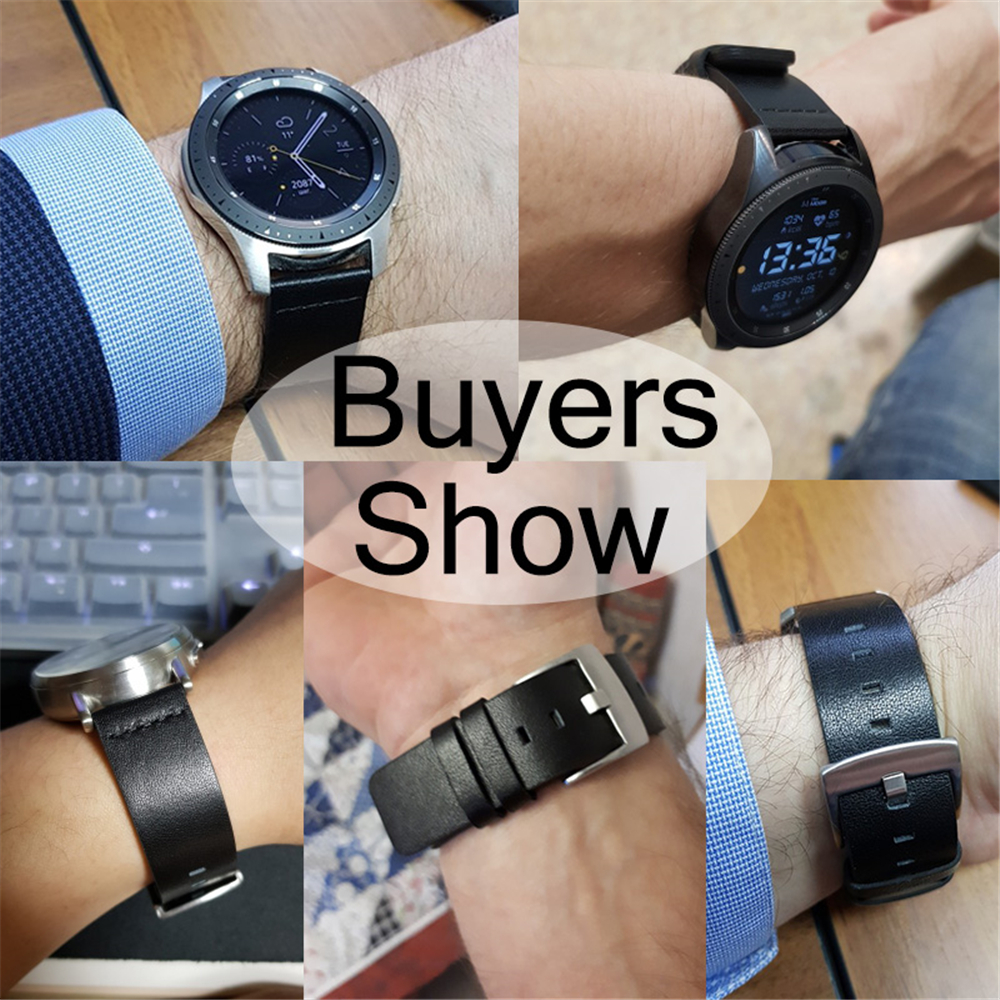 20mm 22mm Leather band Strap for Samsung Galaxy Watch 3 41mm 45mm Active2 40 44mm WatchBand Quick Release 18mm free shipping
