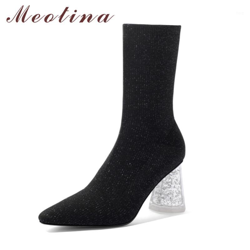 Meotina Women Mid Calf Boots Shoes Pointed Toe Rhinestone Strange Style Heels Lady Boots Slip-On High Heel Stretch Black1, As picture syntheti
Meotina Women Mid Calf Boots Shoes Pointed Toe Rhinestone Strange Style Heels Lady Boots Slip-On High Heel Stretch Black1, As picture syntheti