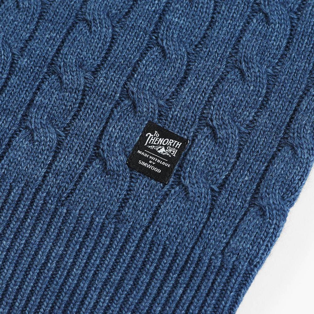 Autumn Winter Cable-Knit Sweater Men Wool Blend Warm Knitwear Classical Pullovers Knit Jumper SJ121220 201203