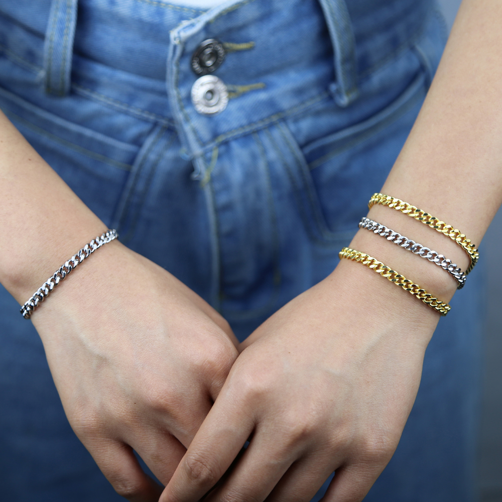 classic Hip Hop 5mm Miami Cuban Link Chain Choker Necklace Gold silver Color Basic Punk Curb Cuban Link Chain Jewelry For Women Girls