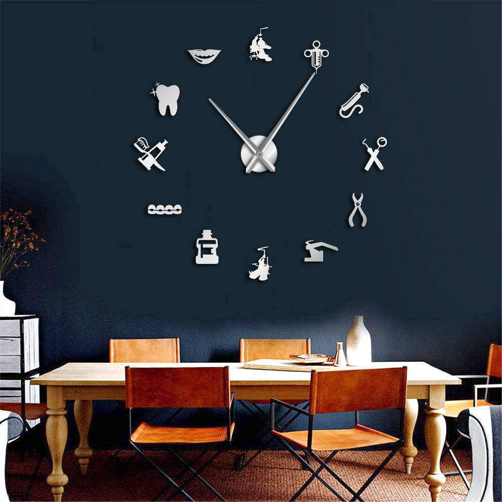 Dentist Tools Frameless 3D Wall Clock Dental Practitioners Clinic Stomatological Hospital Orthodontics Room Art Decor Clock LJ201204
Dentist Tools Frameless 3D Wall Clock Dental Practitioners Clinic Stomatological Hospital Orthodontics Room Art Decor Clock LJ201204