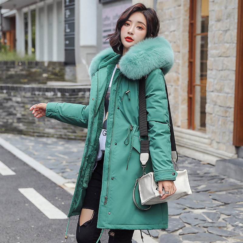 Winter Parkas winter women's Parkas coats hooded fur collar thick section warm winter Jackets snow coat jacket 201017