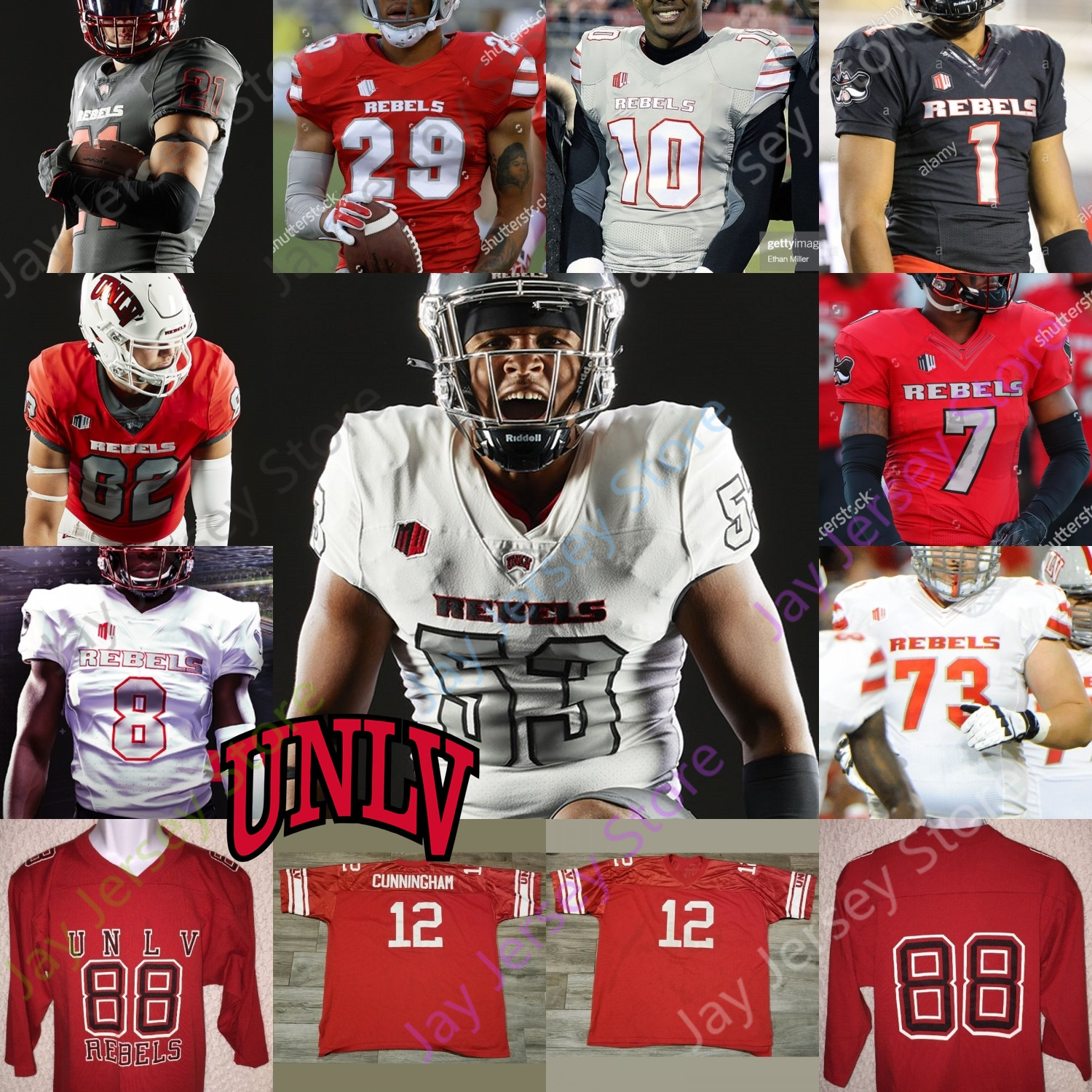 UNLV Rebels Football Jersey NCAA College Randall Cunningham Kenyon Oblad Charles Williams Randal Grimes Jenkins Magyar Gilliam Kyle Williams, Red iv
UNLV Rebels Football Jersey NCAA College Randall Cunningham Kenyon Oblad Charles Williams Randal Grimes Jenkins Magyar Gilliam Kyle Williams, Red iv