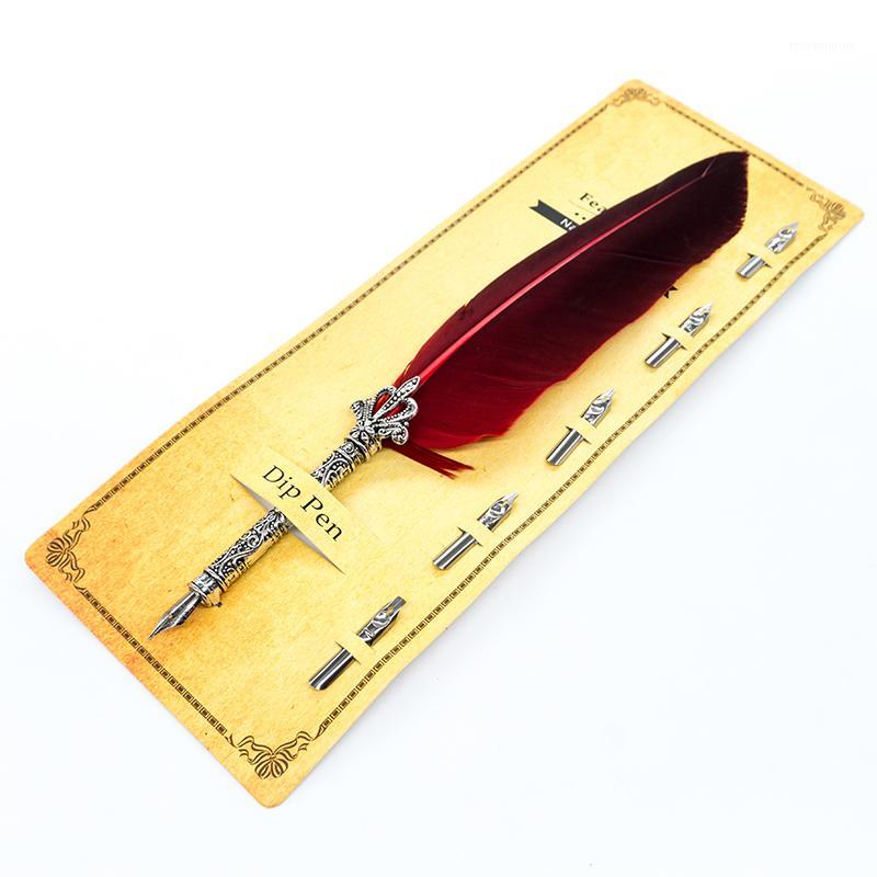 1Set Retro Feather Fountain Pen Calligraphy Pen Quill Oblique Fountain Ink +5pcs Nib Metal for Office Supplies Birthday Gift1
1Set Retro Feather Fountain Pen Calligraphy Pen Quill Oblique Fountain Ink +5pcs Nib Metal for Office Supplies Birthday Gift1