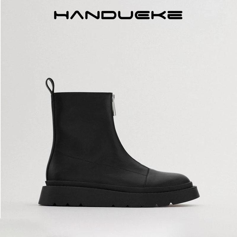 Winter Front Zipper Design Short Boots Women High Low Warmth Black British Style Toe Flat Ankle Boots Women New 20201, Black fur lining
Winter Front Zipper Design Short Boots Women High Low Warmth Black British Style Toe Flat Ankle Boots Women New 20201, Black fur lining
