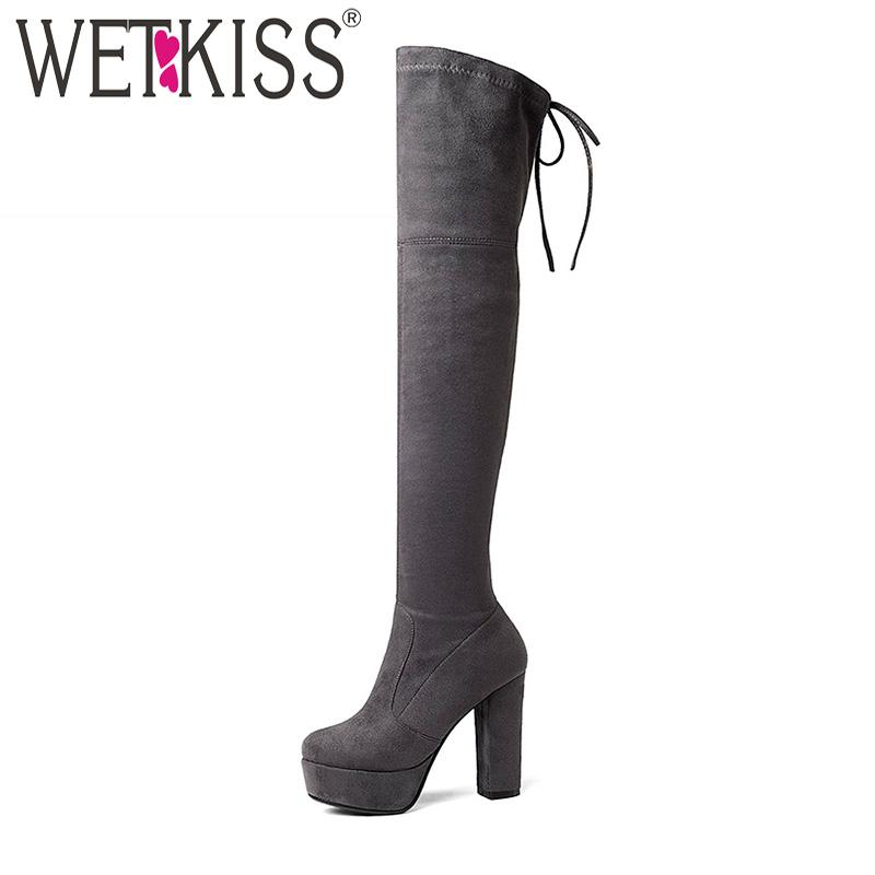 WETKISS Big Size 34-43 Women Over Knee Boot Flock Sexy Stretch Thigh High Boot Thick High Heels Winter Platform Shoes Lady, Red
WETKISS Big Size 34-43 Women Over Knee Boot Flock Sexy Stretch Thigh High Boot Thick High Heels Winter Platform Shoes Lady, Red
