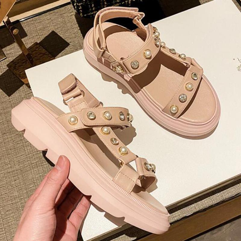 Women's Platform Sandals Ladies Flat Daddy Shoes Walking Fashion Female Casual Women pearl Sandals 2020 Summer shoes women kl4611, Black
Women's Platform Sandals Ladies Flat Daddy Shoes Walking Fashion Female Casual Women pearl Sandals 2020 Summer shoes women kl4611, Black