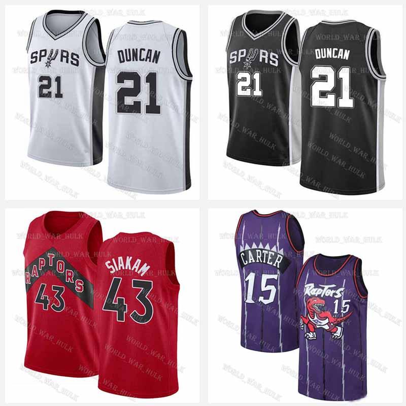 San Tim 21 Duncan Basketball Jersey Men Antonio Spurs Toronto Raptors Vince 15 Carter Pascal 43 Siakam Tracy 1 McGrady 2021, Black;red
San Tim 21 Duncan Basketball Jersey Men Antonio Spurs Toronto Raptors Vince 15 Carter Pascal 43 Siakam Tracy 1 McGrady 2021, Black;red