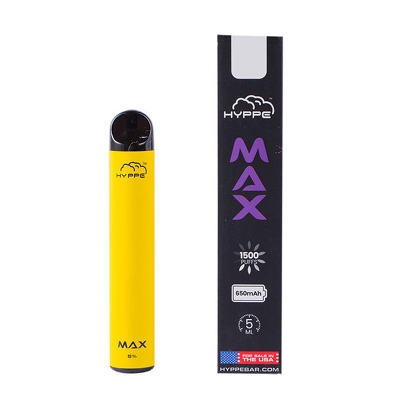 Hyppe Max Disposable Vape Pen Device 1500Puffs 5.0ml Pre-Filled Pods Cartridges 650mAh Battery Bars Vapor e Cigs Cigarettes Vaporizers
Hyppe Max Disposable Vape Pen Device 1500Puffs 5.0ml Pre-Filled Pods Cartridges 650mAh Battery Bars Vapor e Cigs Cigarettes Vaporizers