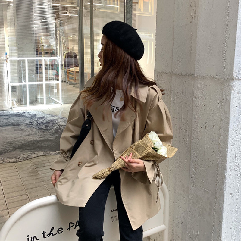 2021 New Large Size Women's Short Trench Coat Spring Autumn Casual Thin Double-breasted Windbreaker Female Overcoat Slim Outwear Coats211 Bj, Black
2021 New Large Size Women's Short Trench Coat Spring Autumn Casual Thin Double-breasted Windbreaker Female Overcoat Slim Outwear Coats211 Bj, Black