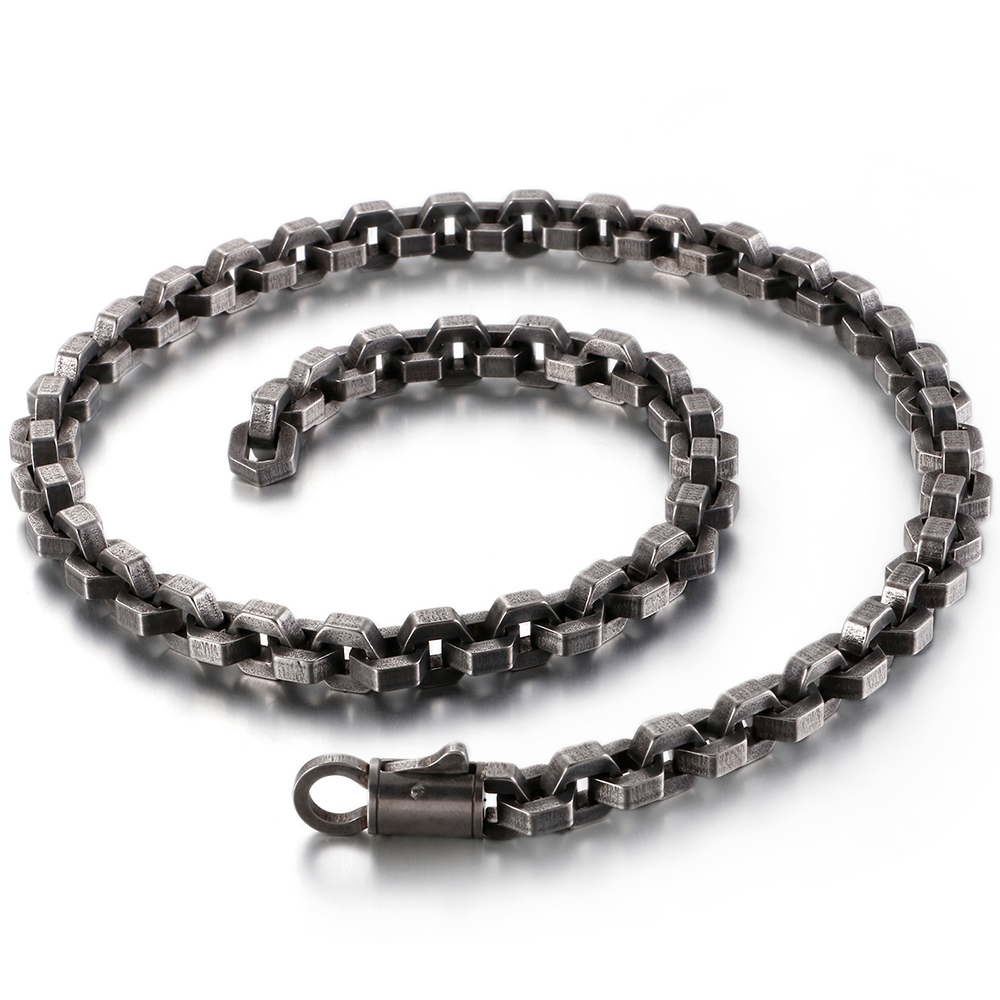 Vintage Heavy Metal Long Link Chains Necklaces For Men Quality Gold Black 316L Stainless Steel Mens Jewellery Accessories 201013