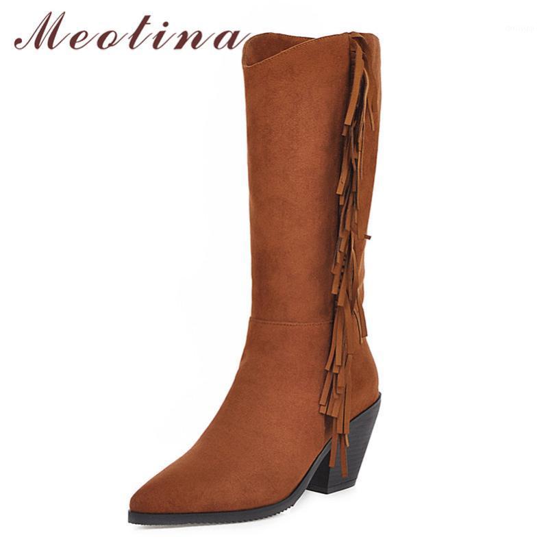 Meotina Women Mid-Calf Boots Shoes Fringe High Heels Boots Ladies Pointed Toe Chunky Heels Winter Wine Red Large Size 461, Black
Meotina Women Mid-Calf Boots Shoes Fringe High Heels Boots Ladies Pointed Toe Chunky Heels Winter Wine Red Large Size 461, Black