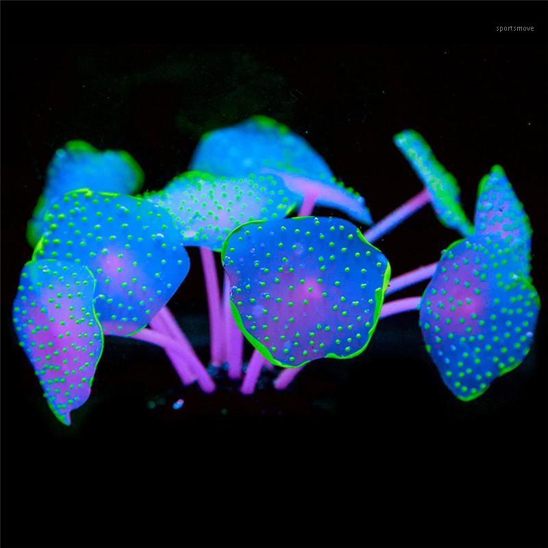 

11 Leaves Silicone Artificial Fish Tank Aquarium Coral Plant Ornament Pets Underwater Decors Wholesale1