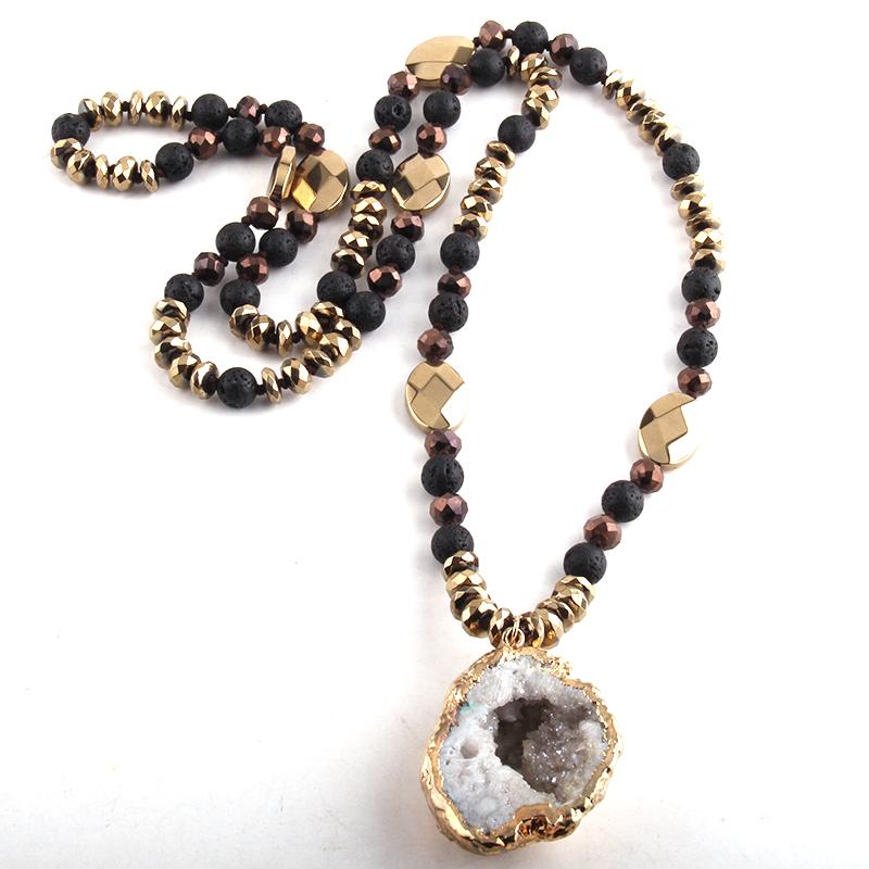 RH Fashion Bohemian Tribal Jewelry Natural Stone/Hematite Long Knotted Natural Druzy Pendant Necklaces For Women Jewelry
RH Fashion Bohemian Tribal Jewelry Natural Stone/Hematite Long Knotted Natural Druzy Pendant Necklaces For Women Jewelry