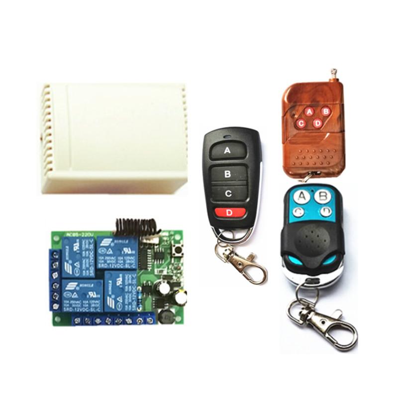 433Mhz universal wireless remote control switch AC220V 4-channel relay receiving module and 4-channel multi-model RF remote cont
433Mhz universal wireless remote control switch AC220V 4-channel relay receiving module and 4-channel multi-model RF remote cont