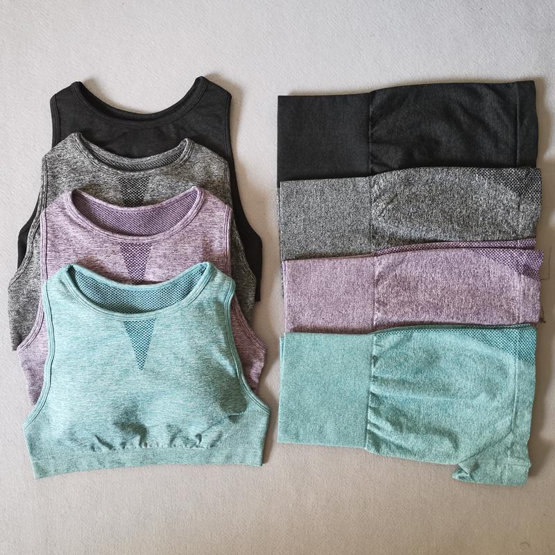 Summer Seamless Yoga Set Women Fitness Clothing Sportswear High Waist Sports Short Reacerback Sport Bra Top 2 Pcs Sports Suits, Purple pants
Summer Seamless Yoga Set Women Fitness Clothing Sportswear High Waist Sports Short Reacerback Sport Bra Top 2 Pcs Sports Suits, Purple pants