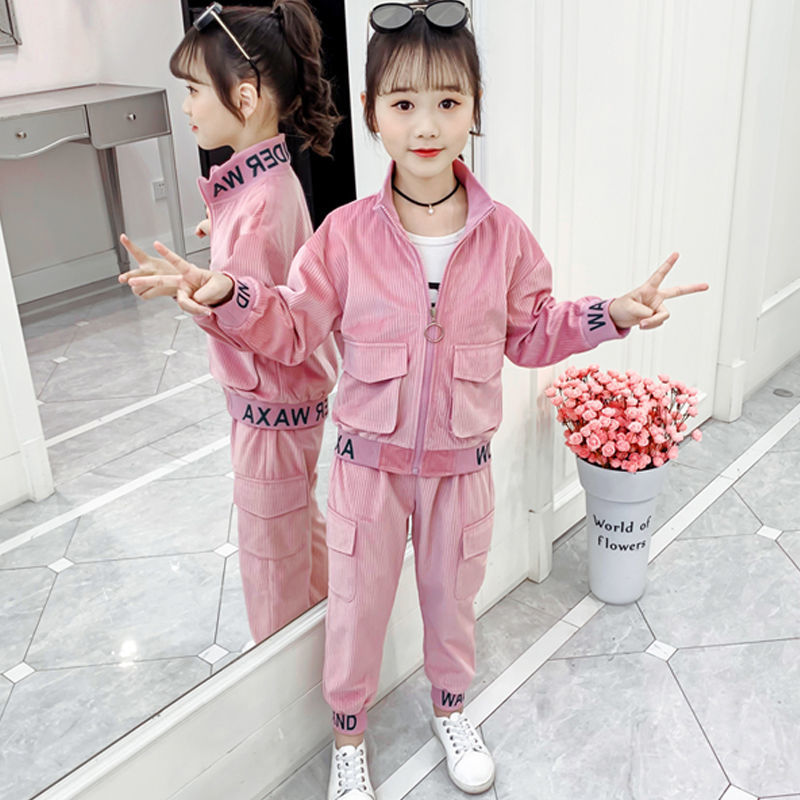 Toddler Girl Outfits Girls Clothing Set 4-14 T Children 2 Pcs Sets Autumn and Winter Jacket Coat Suits Kids Coat+ PantsX1019