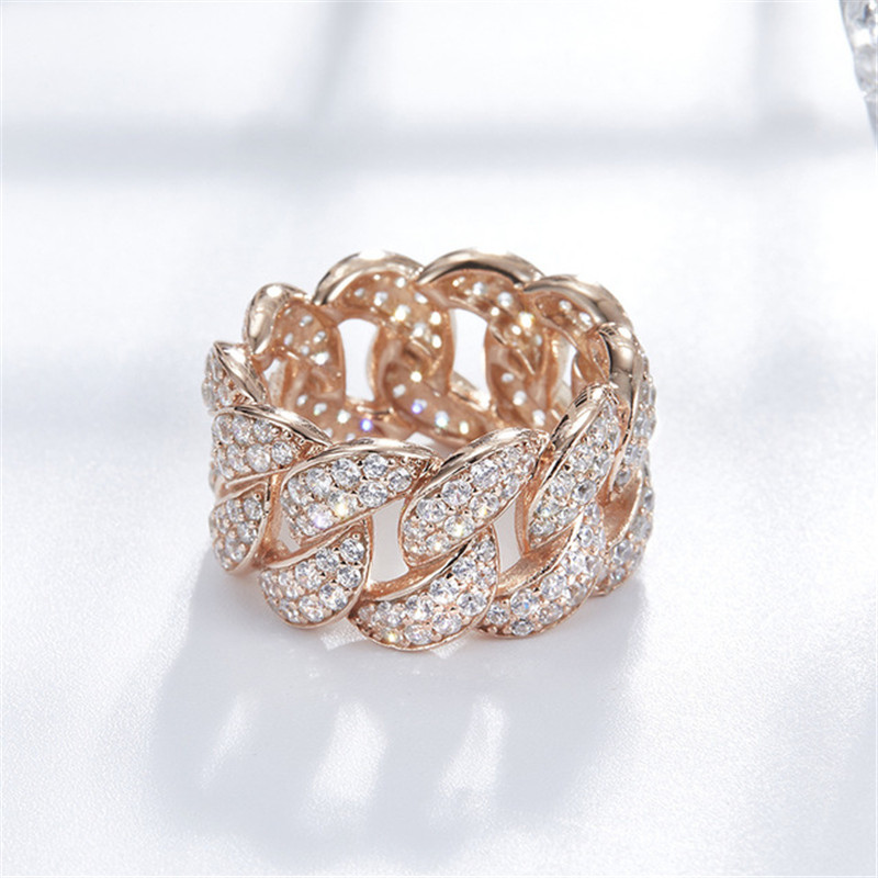 Sterg Sier Rose Gold CZ Dia Party Ring | White Sapphire Wedding Band