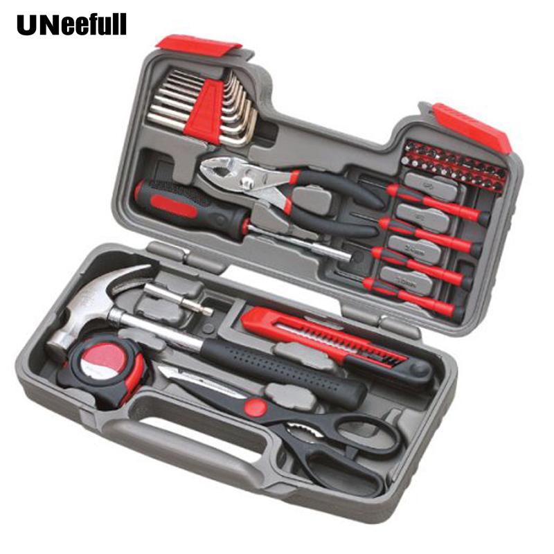 UNeefull 39-Piece DIY Household Tool Set - General Household Hand Tool Kit with Plastic Toolbox Storage Case
UNeefull 39-Piece DIY Household Tool Set - General Household Hand Tool Kit with Plastic Toolbox Storage Case
